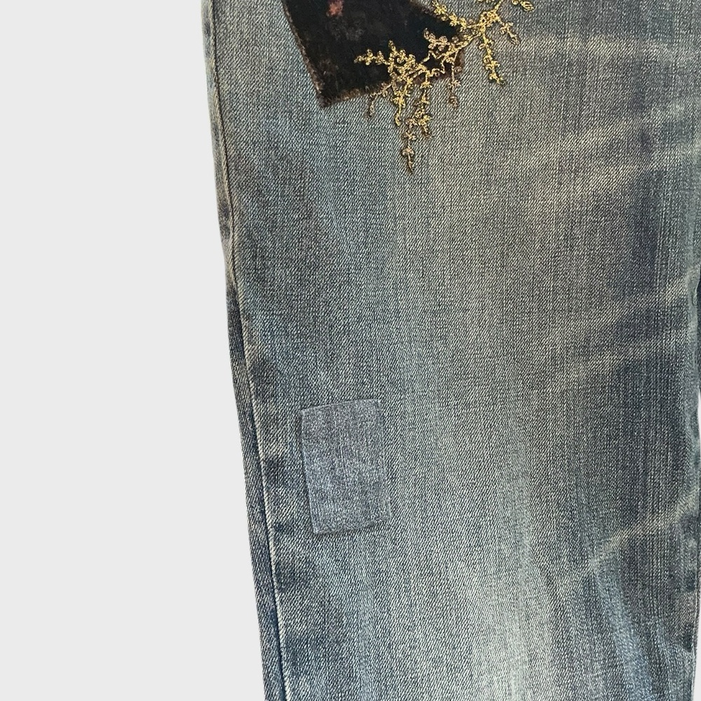 Lauren Ralph Lauren Patchwork Embroidered Jeans Women’s 10 Straight Leg - Picture 6 of 12